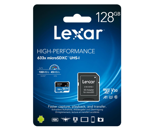 Lexar 128GB microSDXC High-Performance 633x UHS-I A1 V30 - 603805 - zdjęcie 3